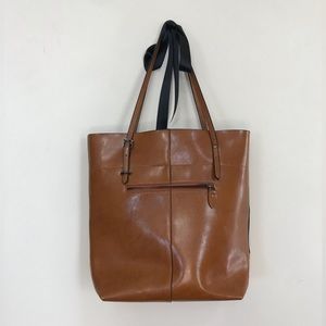 S Zone Split Cow Leather Cognac Labtop Tote Never Used
